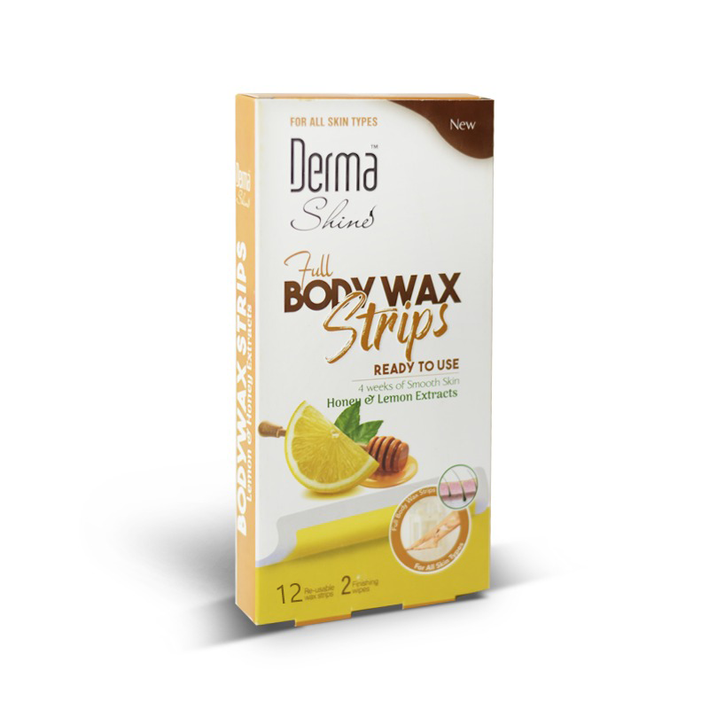 Derma Shine Full Body Wax Strips - Honey & Lemon Extracts - Lipcara