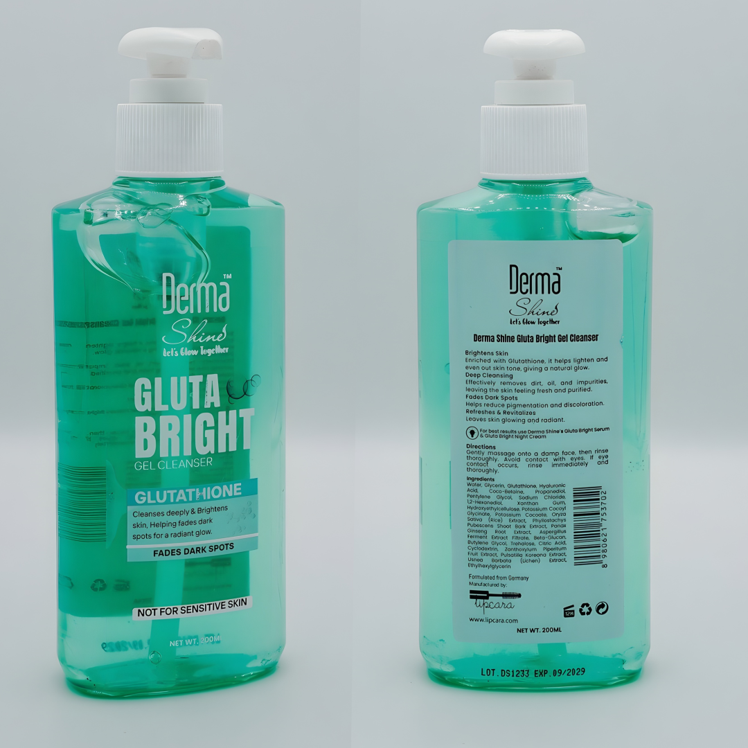 Derma Shine Gluta Bright Gel Cleanser 200ml - Lipcara