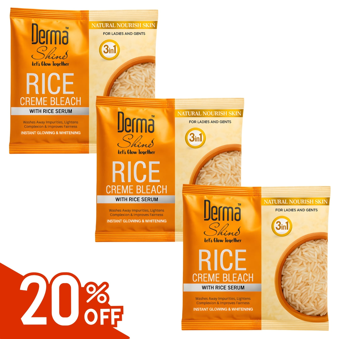 Derma shine Rice Creme Bleach Pack of 3 - Lipcara