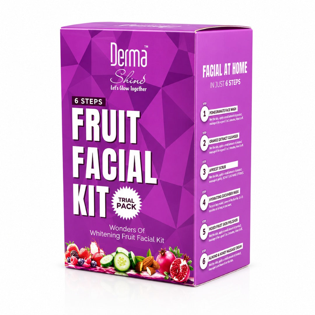 Derma Shine 6 Steps Fruit Facial Kit – Brightening Facial Care Trial Pack