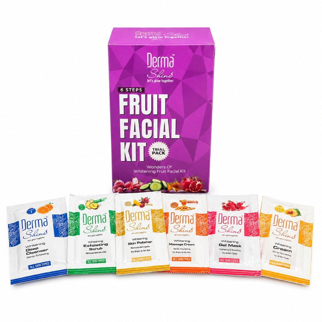 Derma Shine 6 Steps Fruit Facial Kit – Brightening Facial Care Trial Pack
