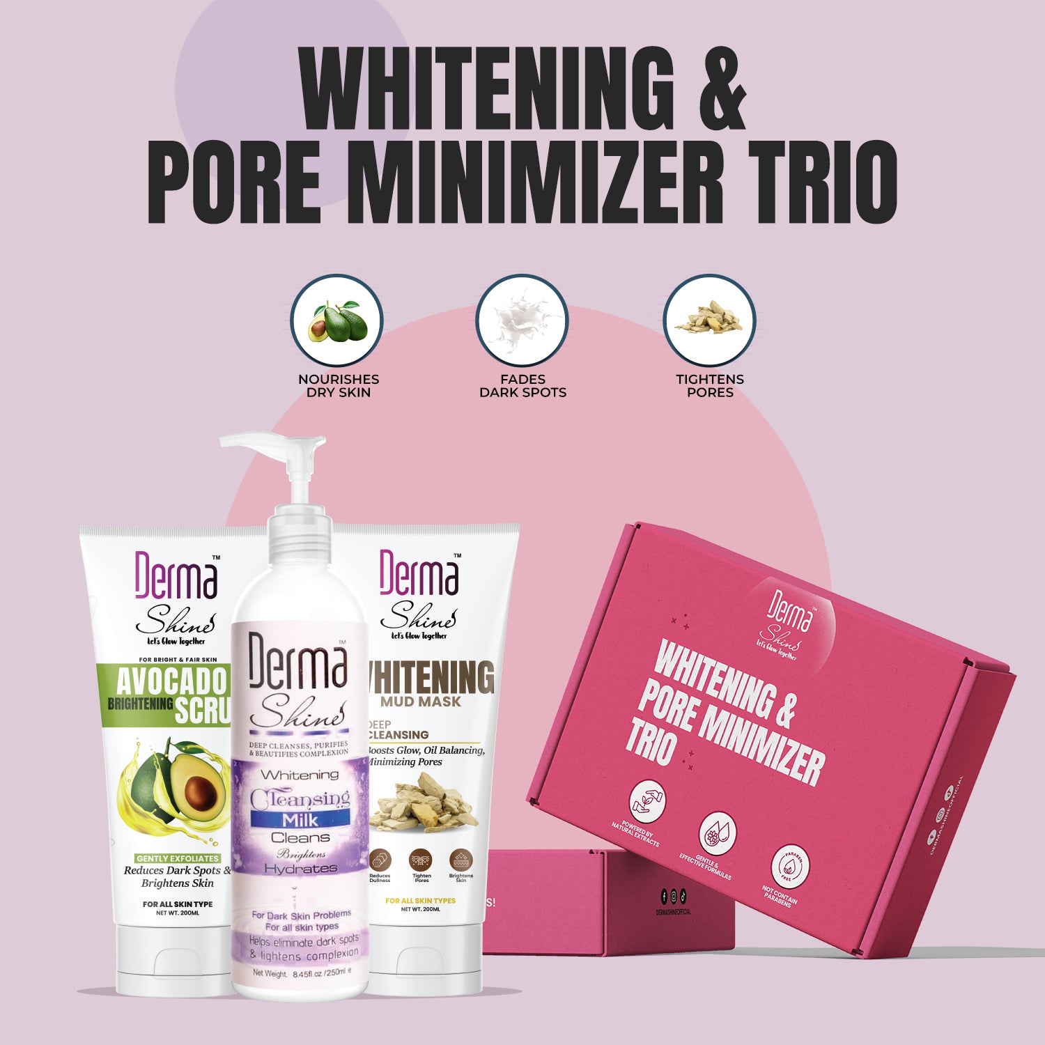 Derma Shine Whitening & Pore Minimizer Trio - Lipcara