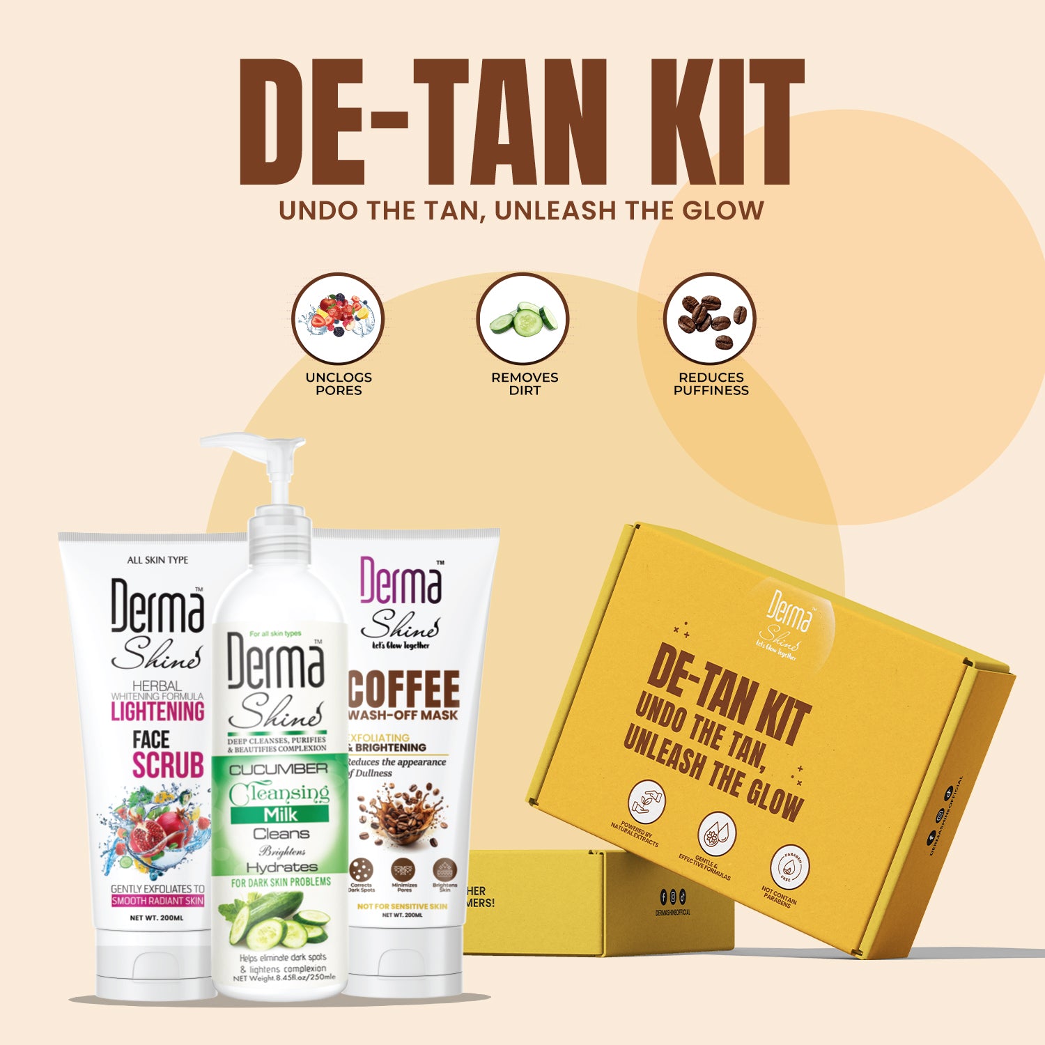 Derma Shine De-Tan Trio Kit - Lipcara