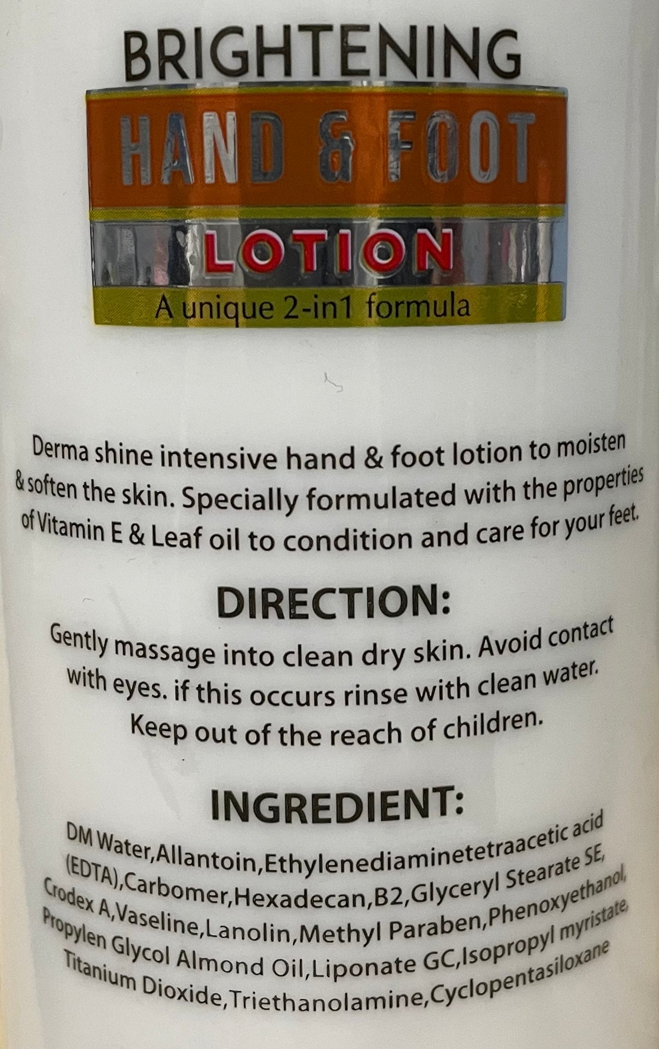 Derma Shine Brightening Hand & Foot Lotion - Lipcara