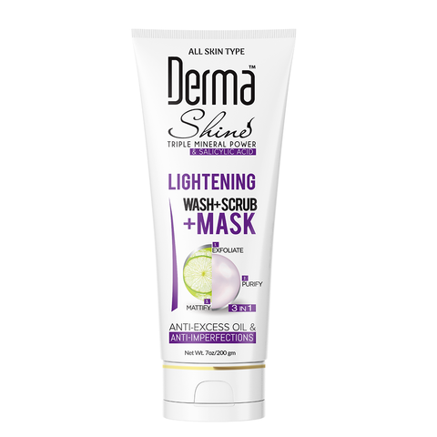 Derma Shine Lightening Wash+ Scrub+ Mask (3 in 1) - Lipcara