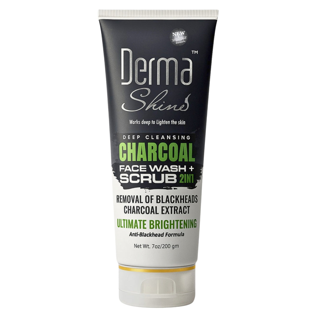 Derma Shine Charcoal Face Wash+Scrub (2 in 1) - Lipcara
