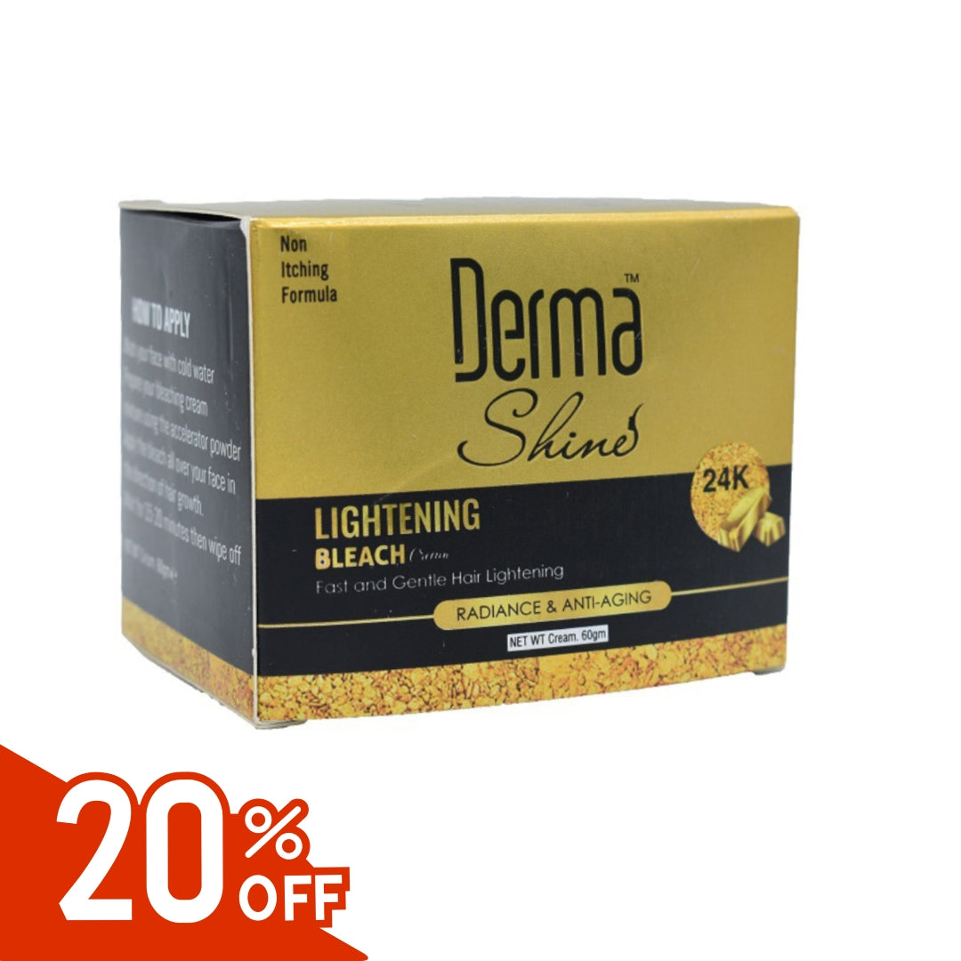 Derma Shine 24K Gold Anti Aging Lightening Bleach Cream 60gm - Lipcara