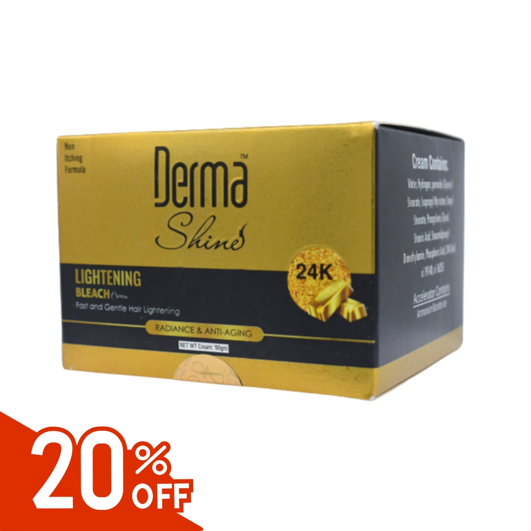 Derma Shine 24K Gold Anti Aging Lightening Bleach Cream 90gm - Lipcara