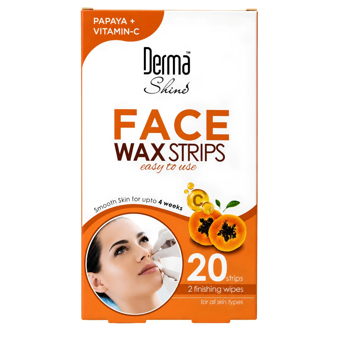 Derma Shine Face Wax Strips Papaya + Vitamin C - Lipcara