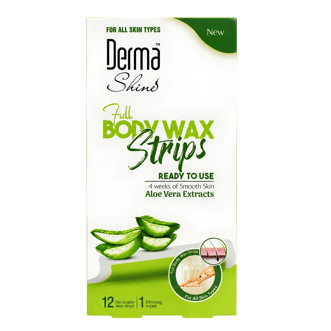 Derma Shine Full Body Wax Strips - Aloe Vera Extracts - Lipcara