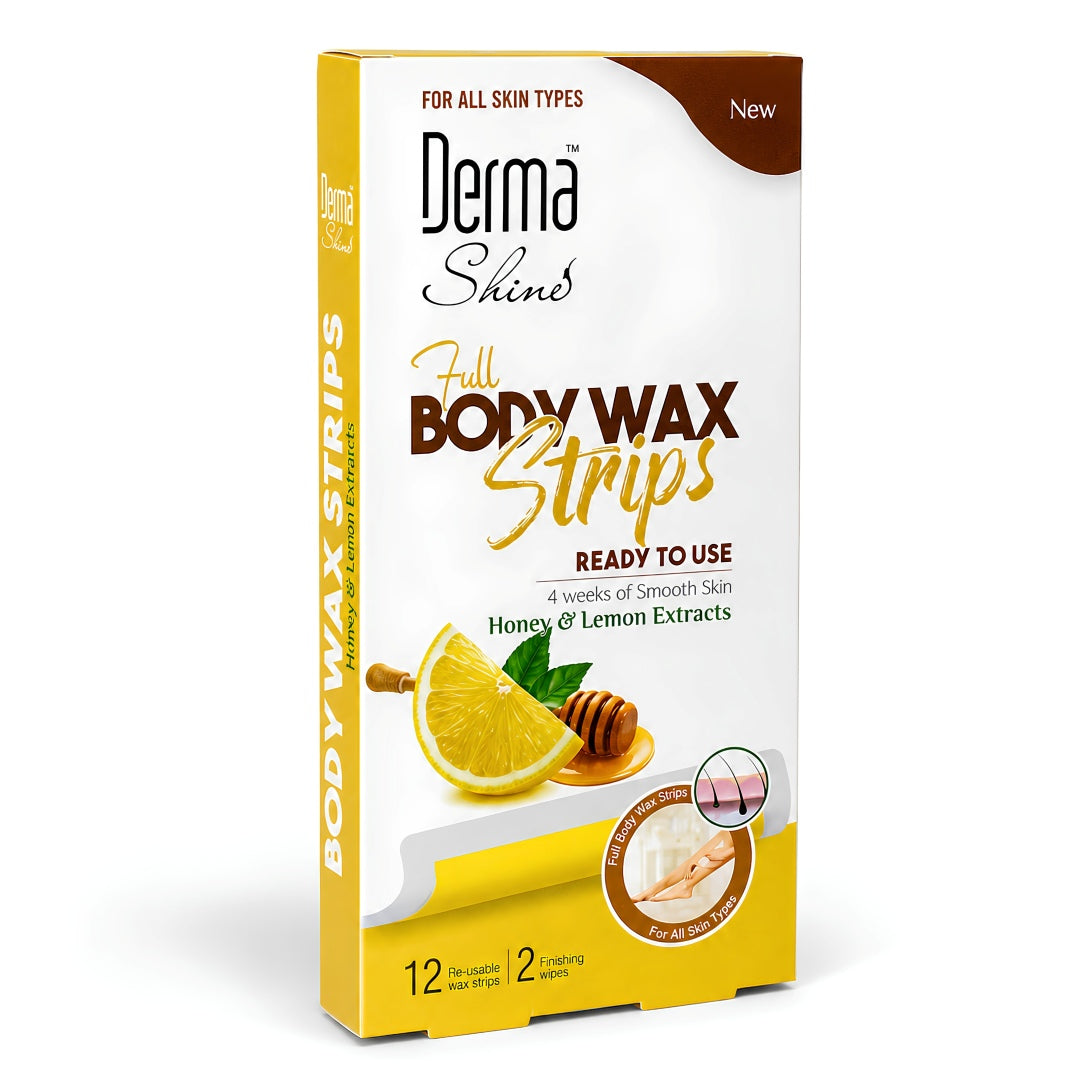 Derma Shine Full Body Wax Strips - Honey & Lemon Extracts - Lipcara