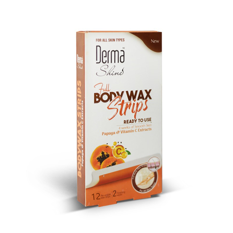 Derma Shine Full Body Wax Strips - Papaya & Vitamin C Extracts