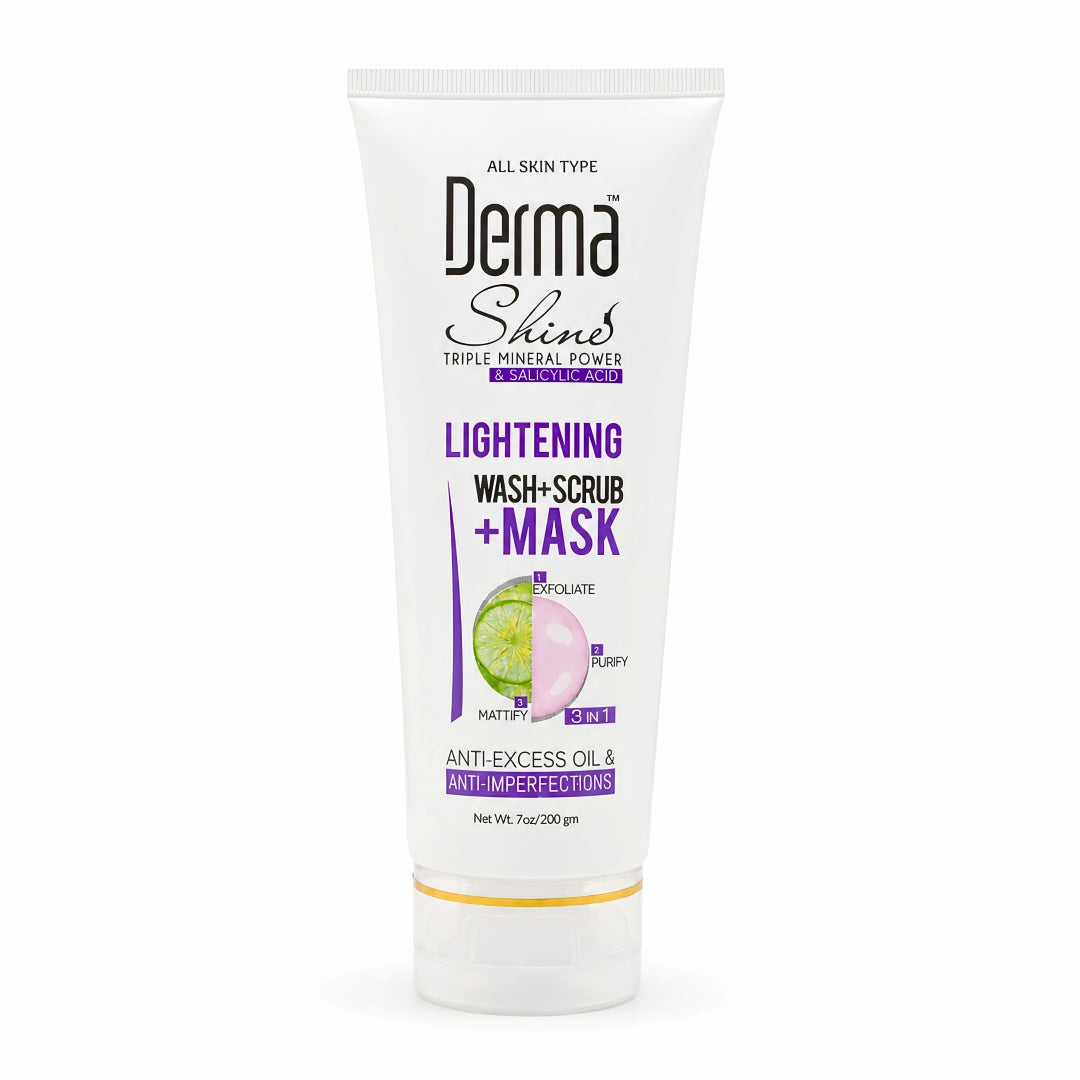 Derma Shine Lightening Wash+ Scrub+ Mask (3 in 1) - Lipcara