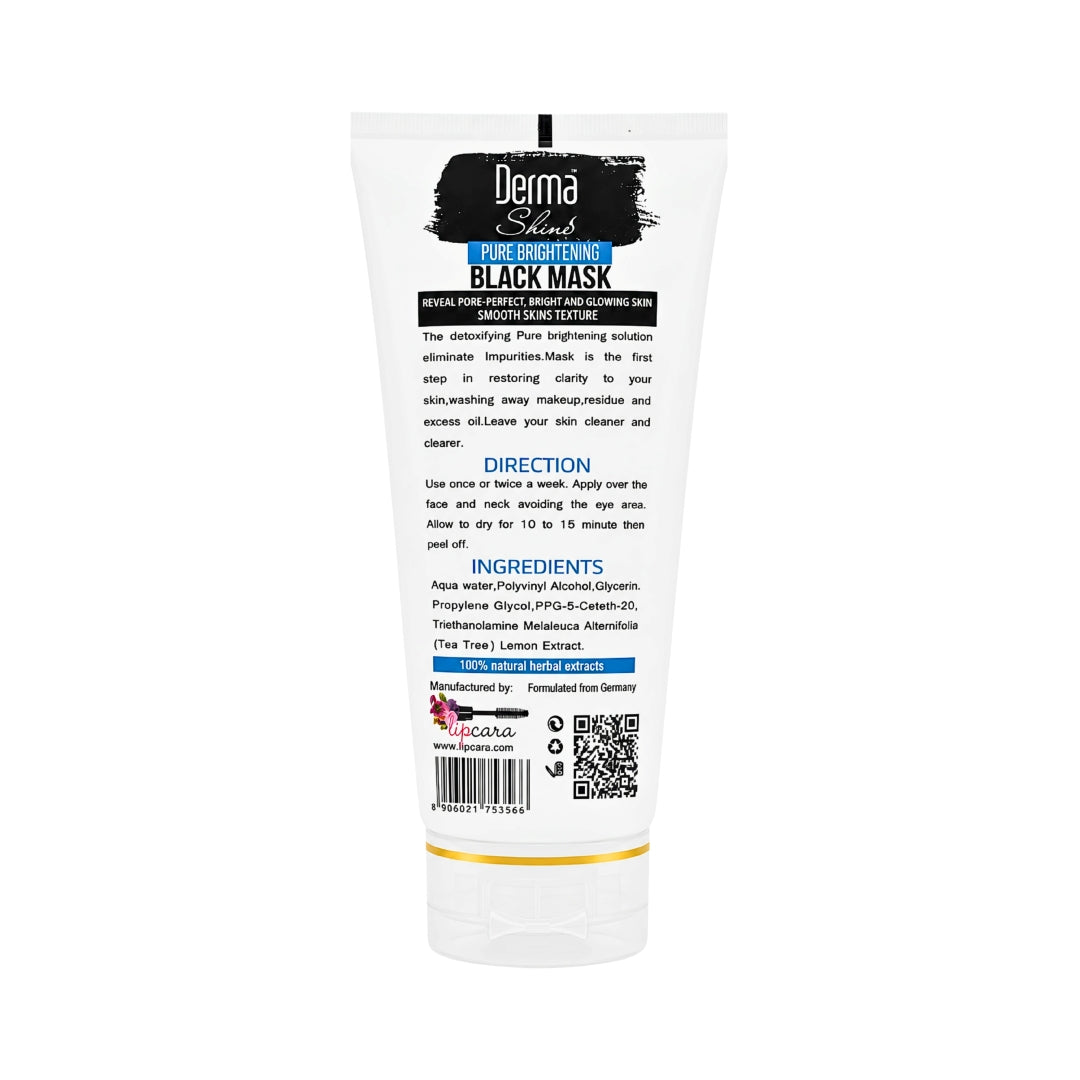 Derma Shine Charcoal Peel Off Black Mask 200ml - Lipcara