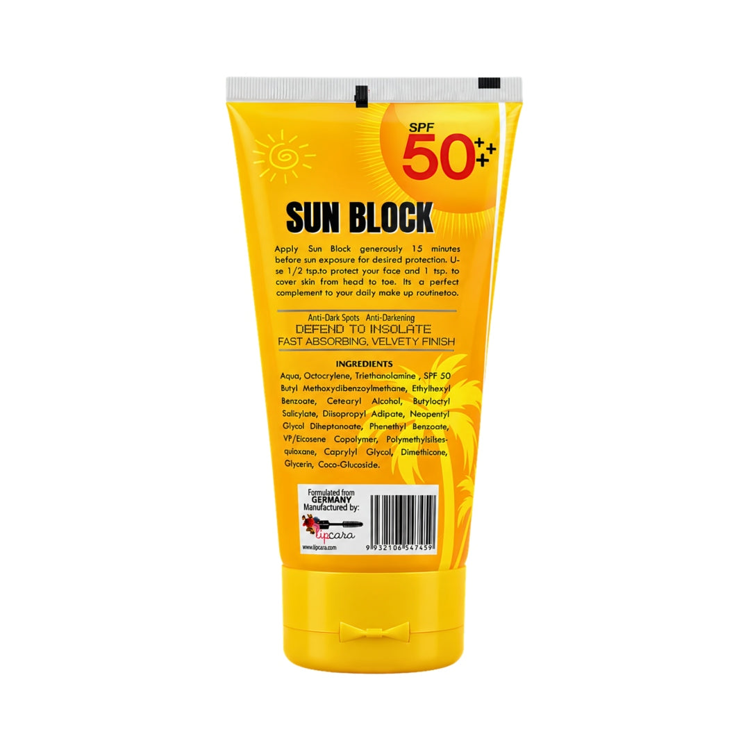 Derma Shine Sun Block SPF 50++ Sunscreen – Face & Neck Protection 150ml - Lipcara