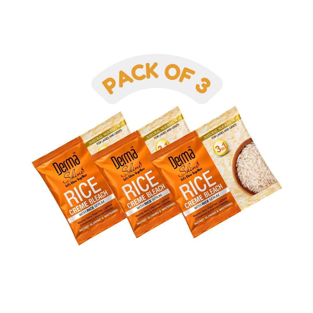 Derma Shine Rice Creme Bleach Pack of 3 - Lipcara