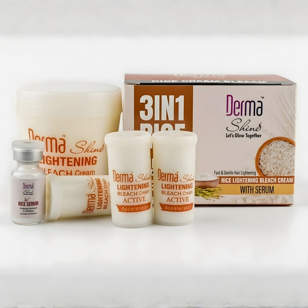 Derma shine 3 in 1 Rice lightening Bleach Cream 90g - Lipcara