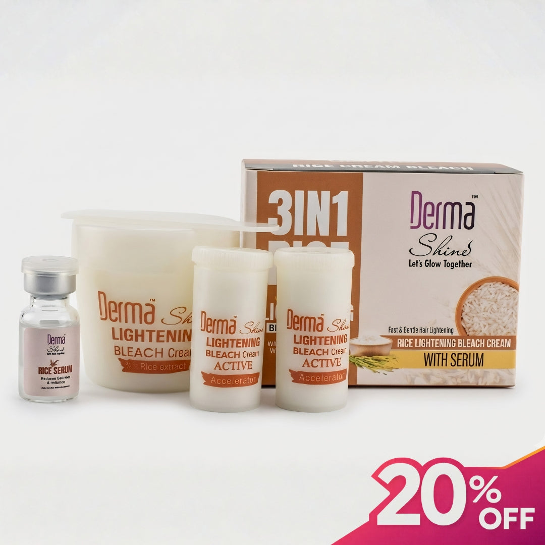 Derma shine 3 in 1 Rice lightening Bleach Cream 60g - Lipcara