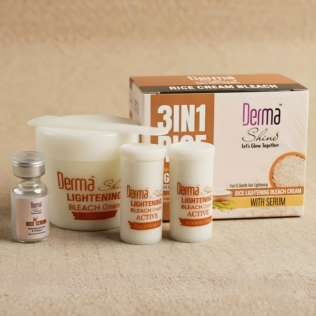 Derma shine 3 in 1 Rice lightening Bleach Cream 60g - Lipcara
