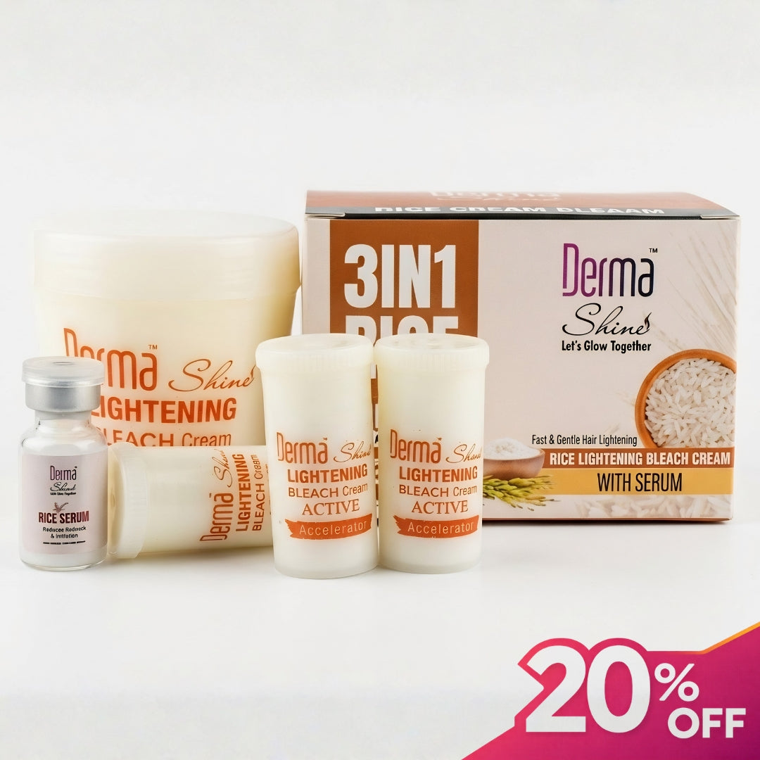 Derma shine 3 in 1 Rice lightening Bleach Cream 90g - Lipcara